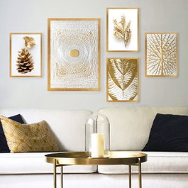 Wallity SET_130 Cuadro Decorativo Enmarcado de 5 Piezas Multicolor